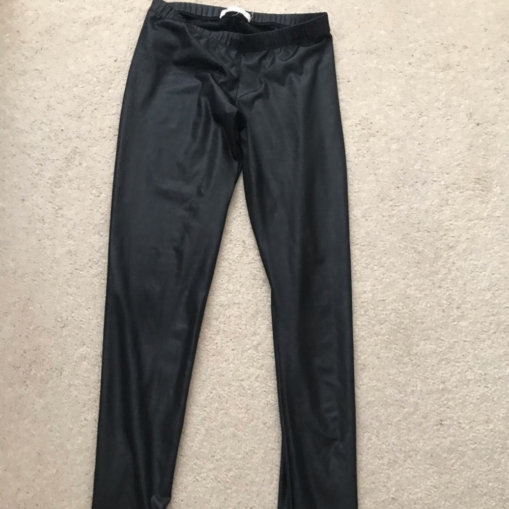 low rise shiny ish leggings